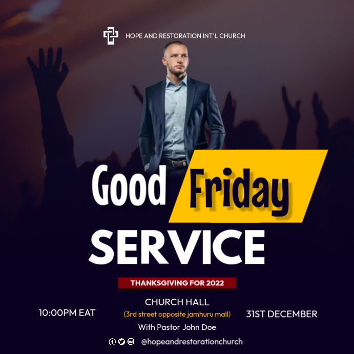 Good Friday Service Programme Good Friday service Template | PosterMyWall