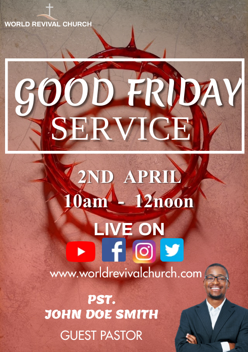 Good Friday Service Programme Copy of Good Friday service | PosterMyWall