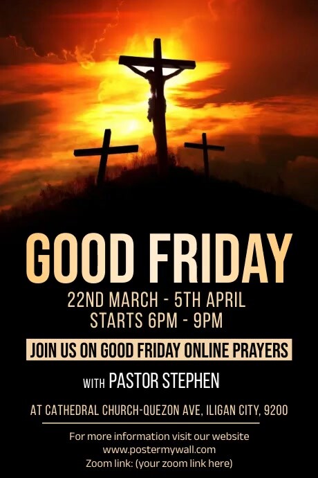 Good Friday Service Programme Good Friday Service Template | PosterMyWall