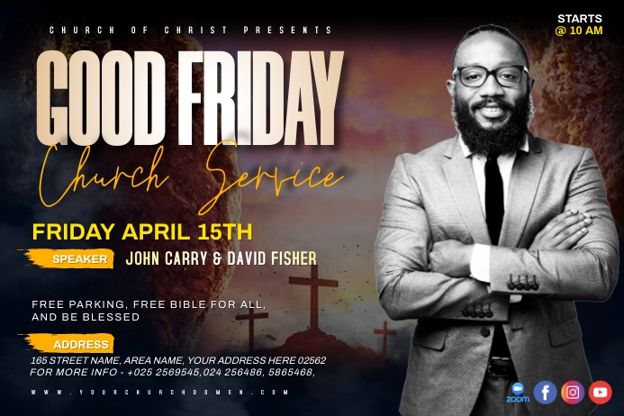 Good Friday service โปสเตอร์ template