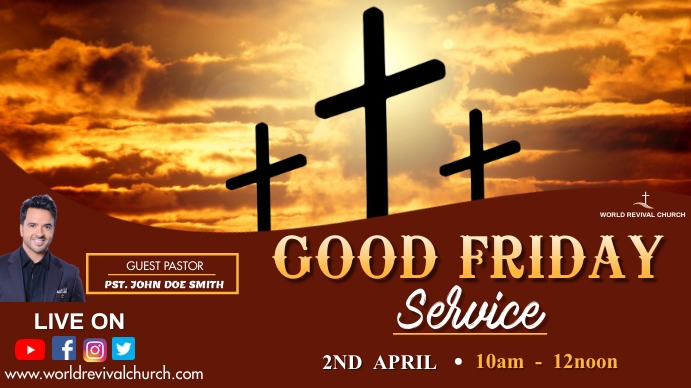 Good friday service 数字显示屏 (16:9) template