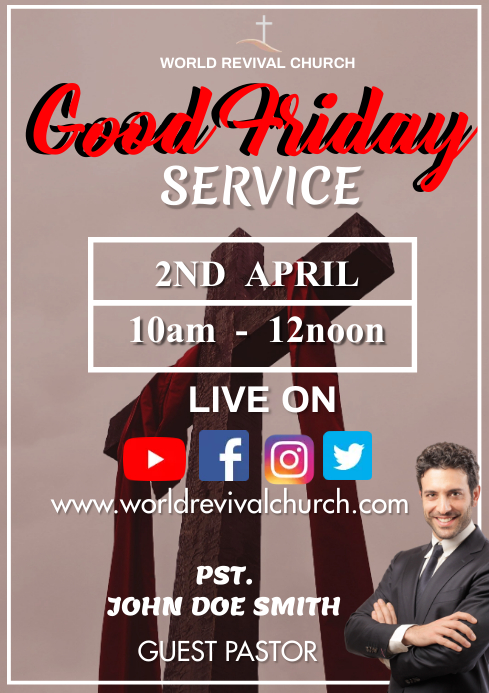 Good Friday Service Programme Good Friday service Template | PosterMyWall