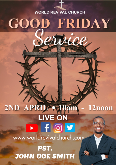 Good Friday Service Programme Copy of Good Friday service | PosterMyWall
