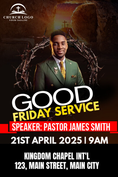 good friday service Poster template