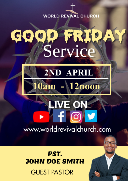 Good Friday Service Programme Good Friday service Template | PosterMyWall