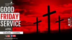 红色 Good Friday Church Service Digitalt display Template