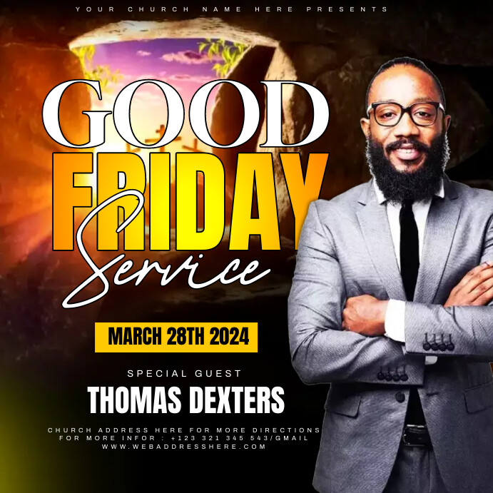 good friday service Instagram Post template