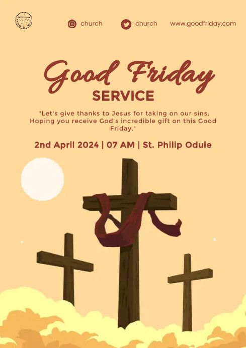 Good Friday Service Programme good friday service Template | PosterMyWall