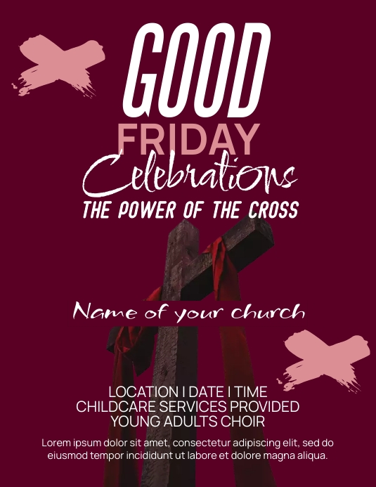 Good Friday Service Flyer Template PosterMyWall
