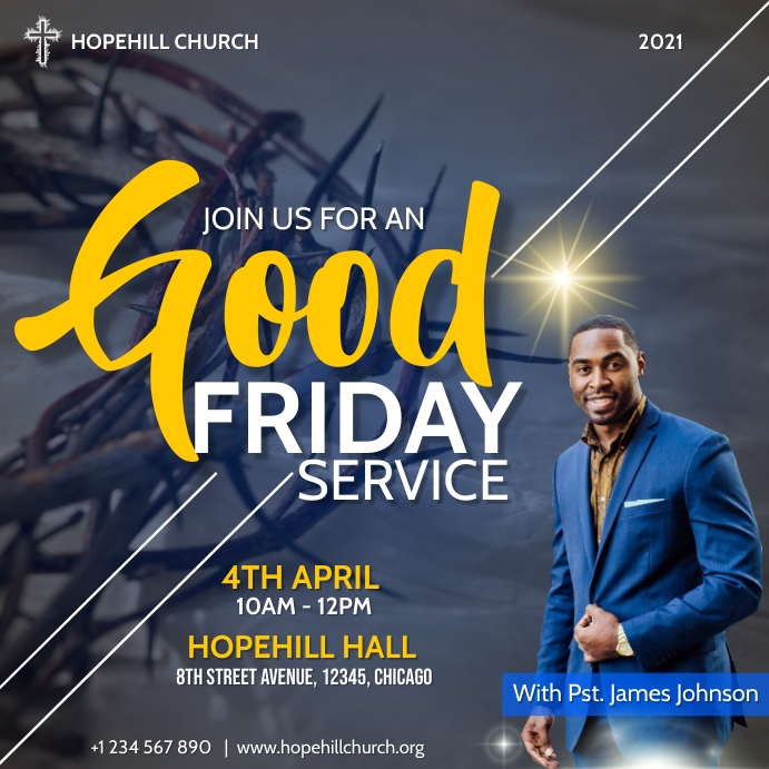 Copy of good friday service flyer PosterMyWall