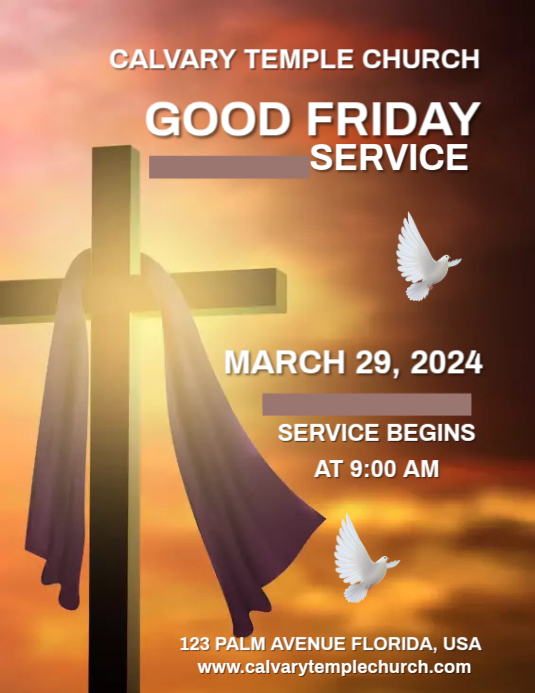 Good Friday Service Programme Modèle Good Friday Service Flyer Template | PosterMyWall