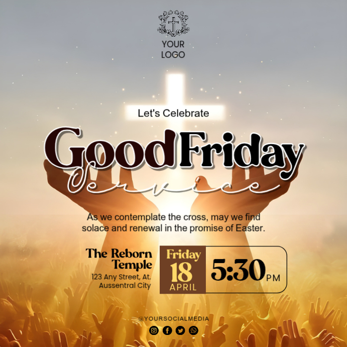 Good Friday Service Invitation Modelo | PosterMyWall