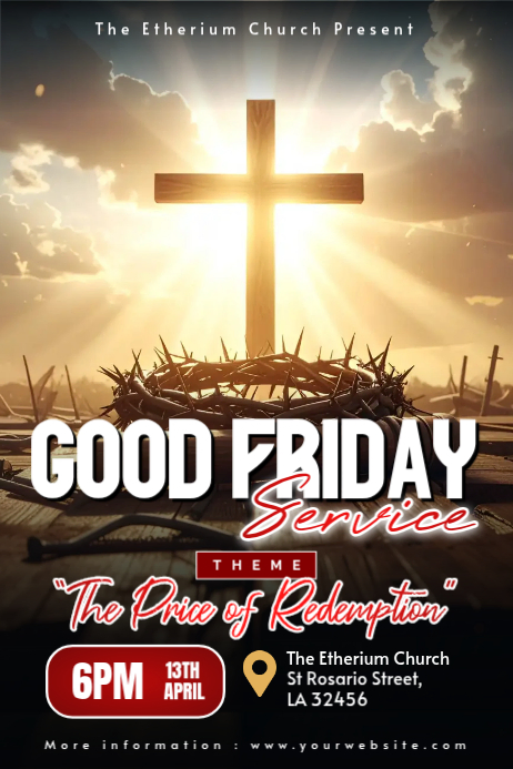 Good Friday Service Posters Template | PosterMyWall