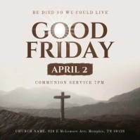Good Friday Service Square Video template