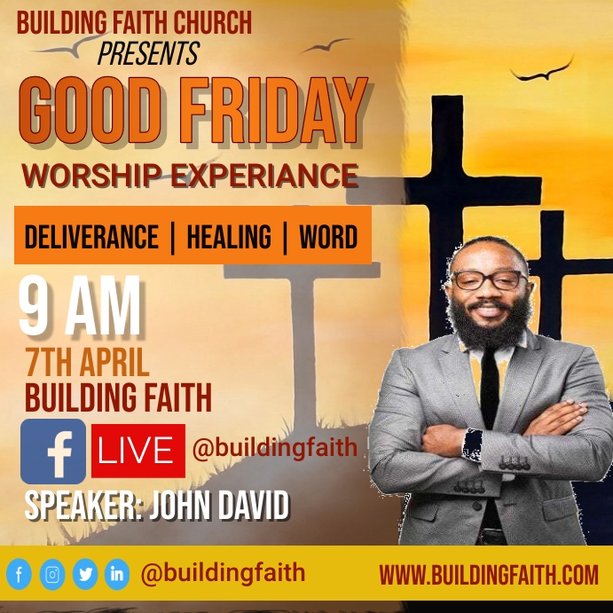 Good Friday Service Programme Plantilla de Good Friday service template poster | PosterMyWall