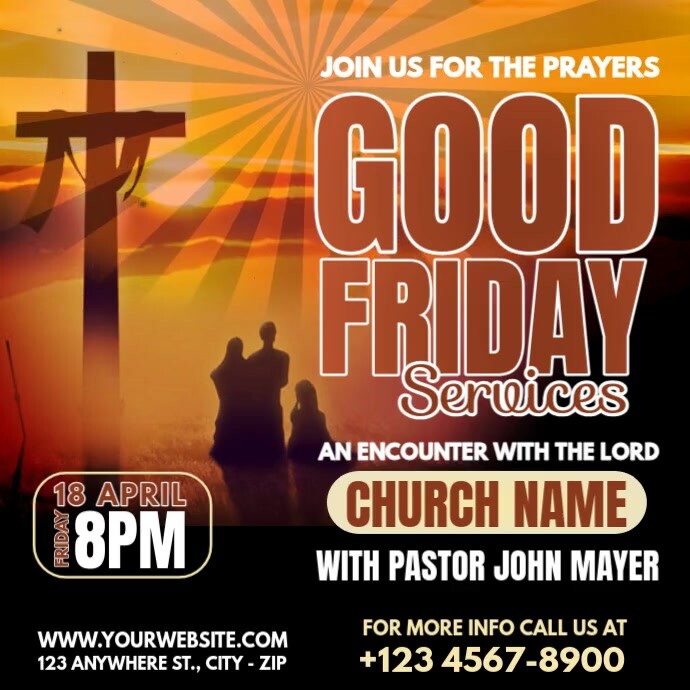 Copy of Good Friday Services Template 2025 | PosterMyWall