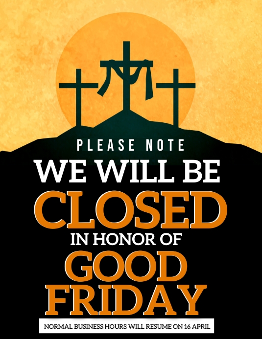 GOOD FRIDAY SHOP CLOSED NOTICE TEMPLATE ใบปลิว (US Letter)