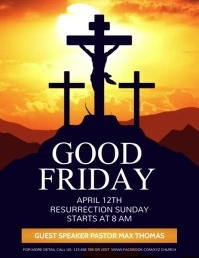 good friday video template ใบปลิว (US Letter)