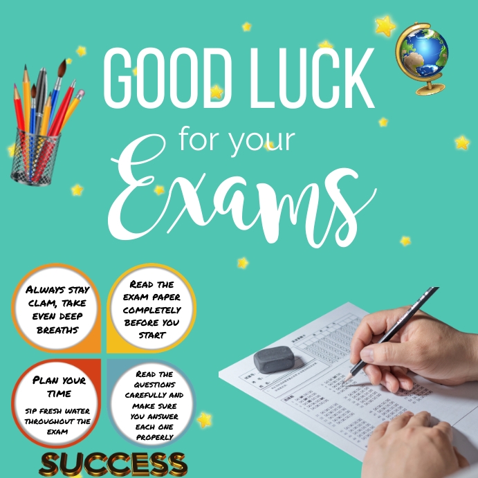 Good Luck Test Sign Good Luck Poster Template