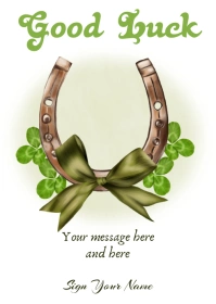 Good Luck Horseshoe and Clover A6 template