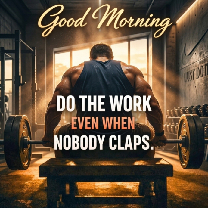 Good Morning Gym Motivation Poster Template – Do The Work Fitness Quote ...