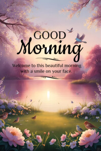 Good Morning Greeting Banner 4' × 6' Template