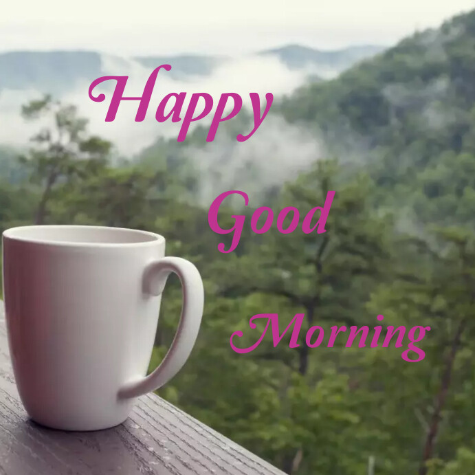 Good Morning template online greeting card Publicação no Instagram