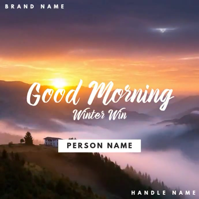 Good Morning Winter Video Template Kwadrat (1:1)