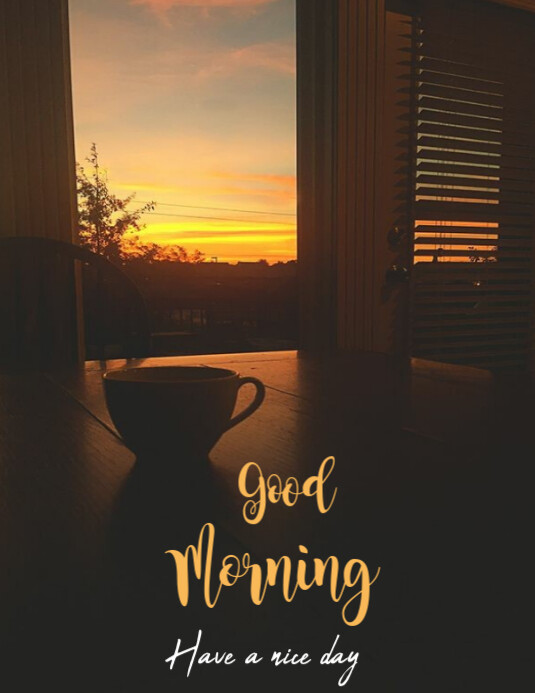 Good Morning Wish Poster Folheto (US Letter) template