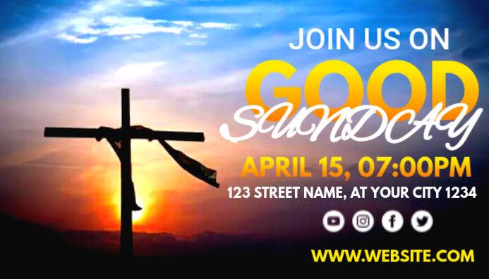 Good Sunday Church Flyer Blog Header Template | PosterMyWall