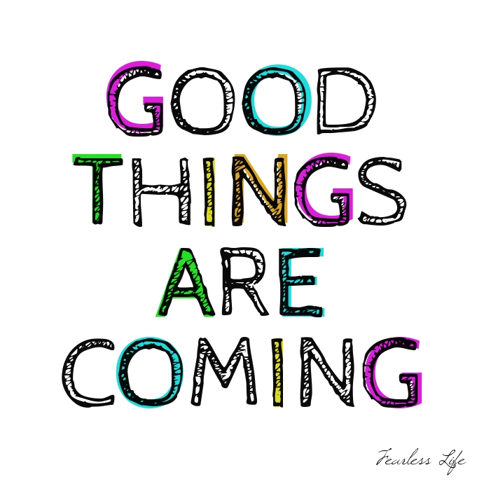 Good Things are coming optimistic square post template