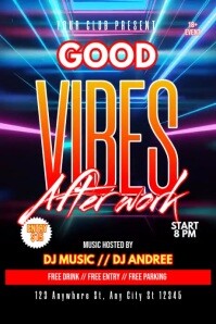Good vibes after work video Poster template