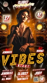 Good Vibes Autumn Fall Party Template Design Brown Instagram na Kuwento