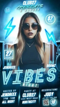 Good Vibes Club Party Digital Design Template Instagram Story