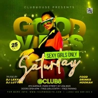 good vibes friday night party Instagram Post template