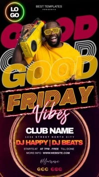 good vibes friday party ad Instagram story template