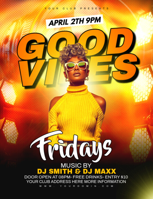 Good vibes Fridays Flyer (US Letter) template