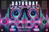 Good Vibes night party ad Póster template
