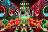 Good Vibes night party ad Póster template