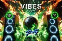 Good Vibes night party ad Póster template