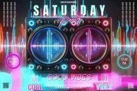 Good Vibes night party ad Cartaz template