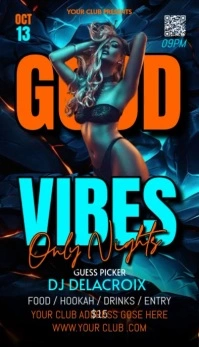 Good vibes only nights Biglietto da visita template