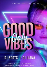 Good Vibes Only Party Ivitational Template | PosterMyWall