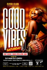 Good Vibes party Poster template