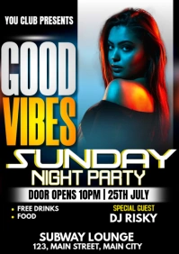 good vibes party A3 template
