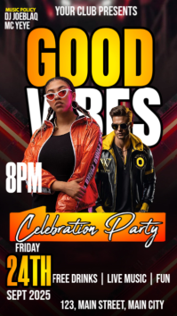 good vibes party Instagram Story template