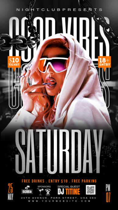Good Vibes party Instagram 快拍 template