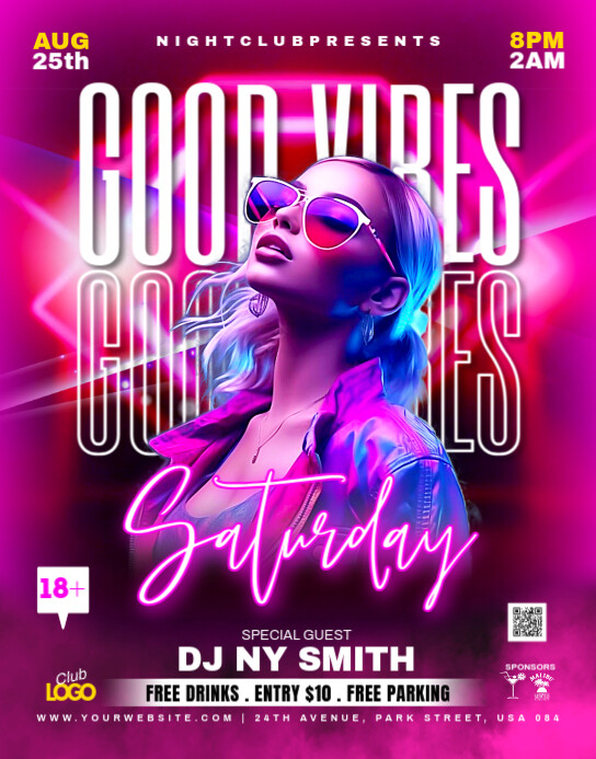 Good Vibes party Poster/Wallboard template