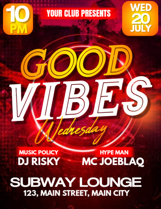 good vibes party Flyer (US Letter) template