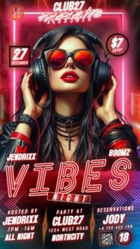 Good Vibes Party Event ad Design Template Instagram-Story